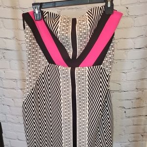 Express, short tube dress size 12, pink and black